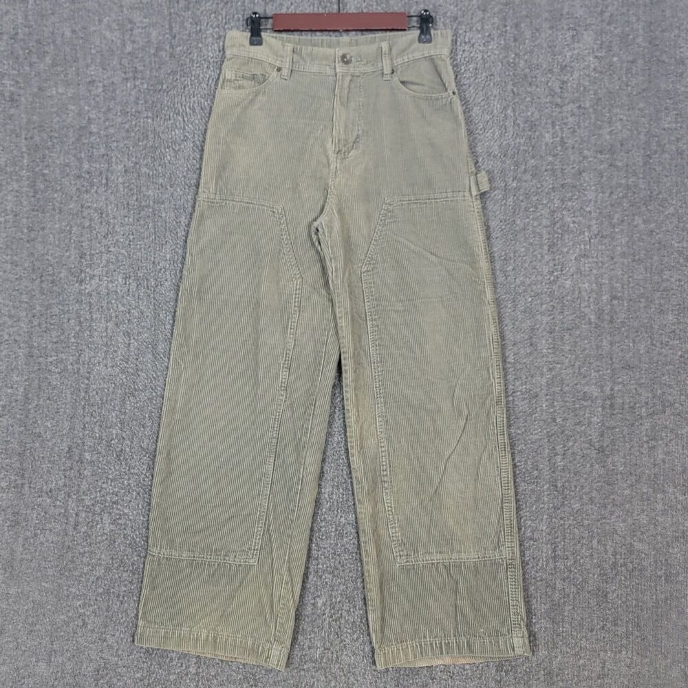 No Boundaries Pants Mens 29x29* Green Double Knee Corduroy Carpenter Y2K Baggy